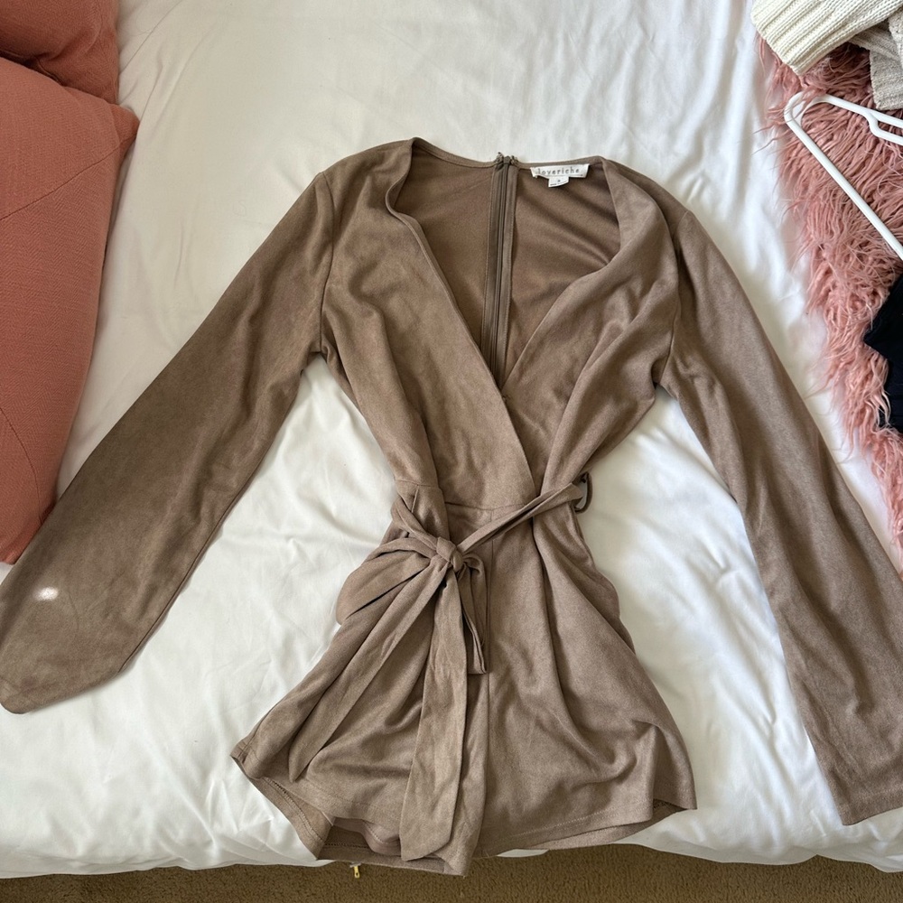 Suede romper